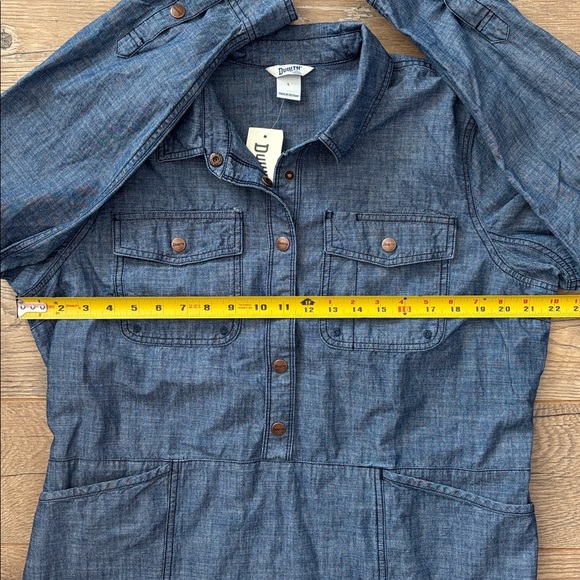 NWT Duluth Trading Co. Women’s Rootstock Chambray Shirt Dress Size Large NEW - Picture 4 of 7